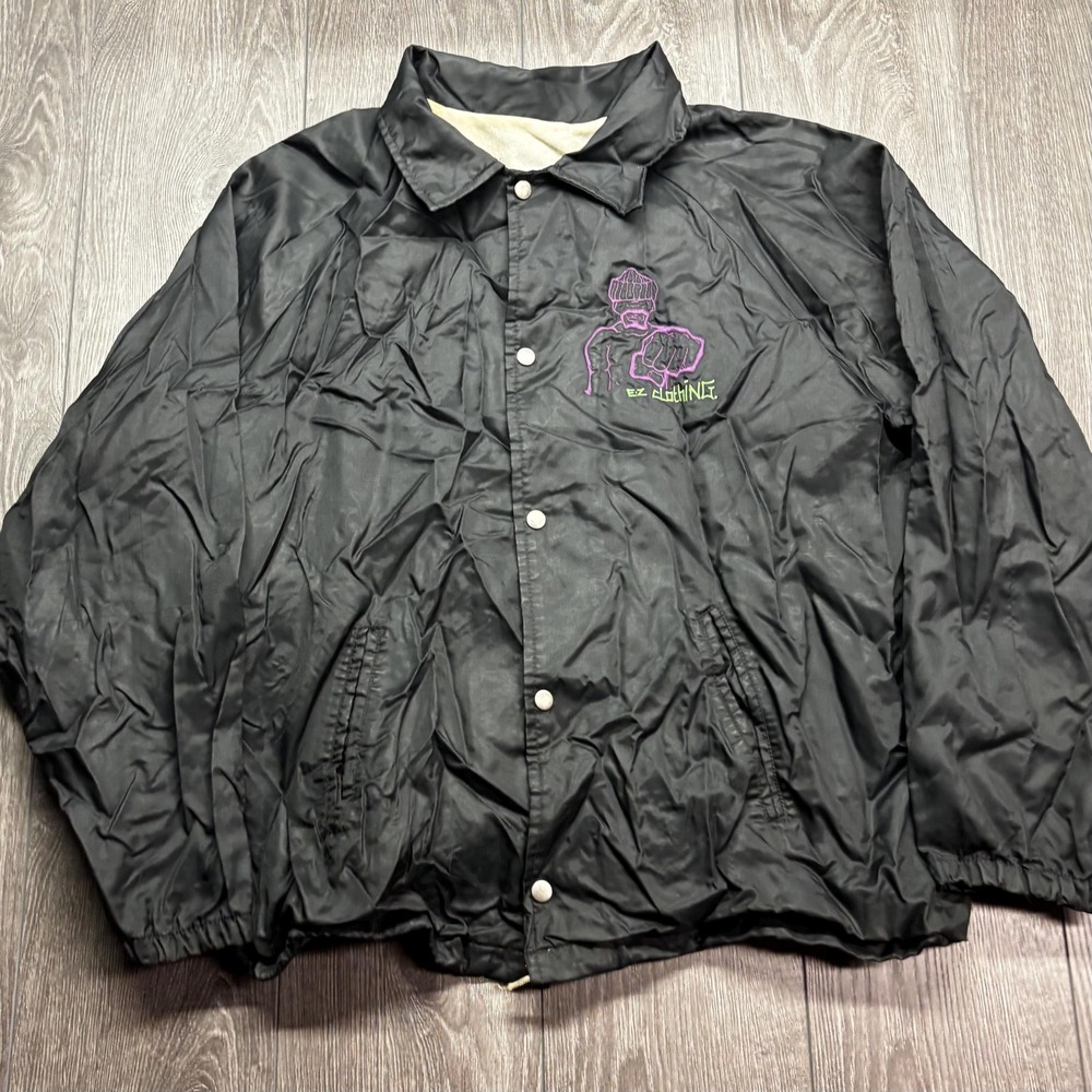 Vintage Ez Clothing Herbivore Hip Hop Jacket 1990s Black Windbreaker Medium